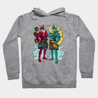 Japanese Gods Fujin and Raijin Hoodie